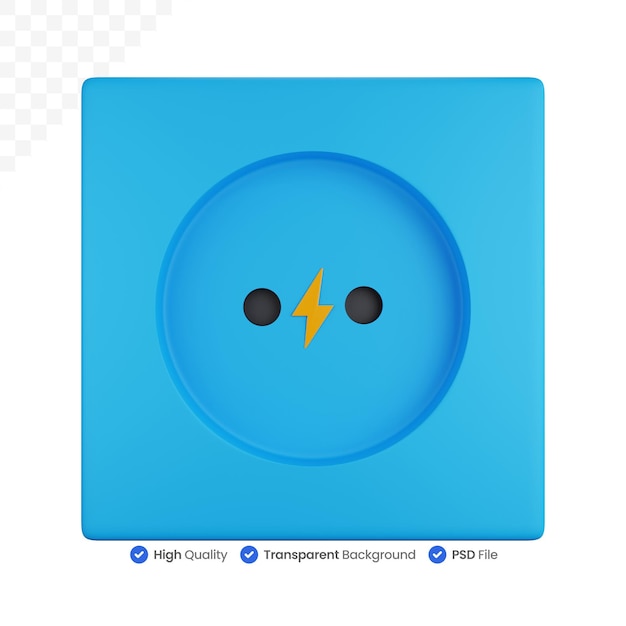 3D Icon Illustration Power Socket