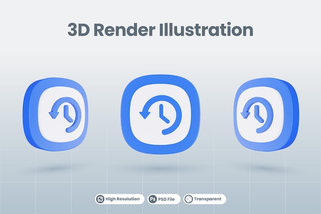 3d icon illustration redo undo restore backup isolated