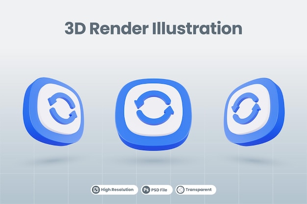 3d icon illustration refresh isolated