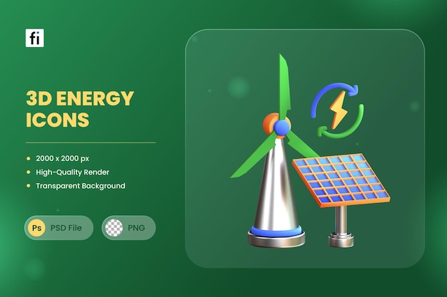 3D Icon Illustration Renewable Energy