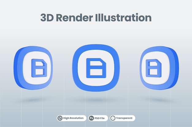 3d icon illustration save isolated