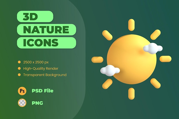 3D Icon Illustration Sun Hot Weather