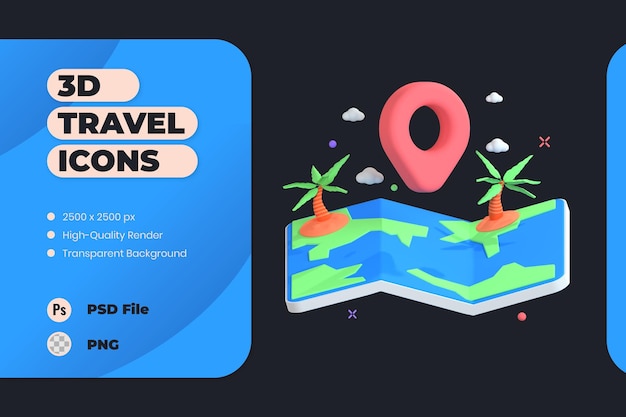 3D Icon Illustration Travel Holiday Trip Vacation