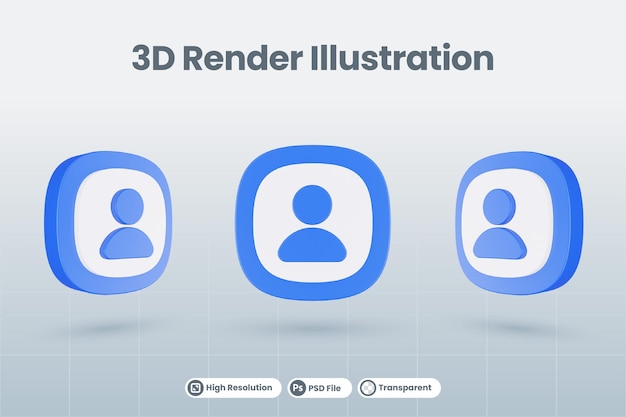 3d icon illustration user profile people isolated