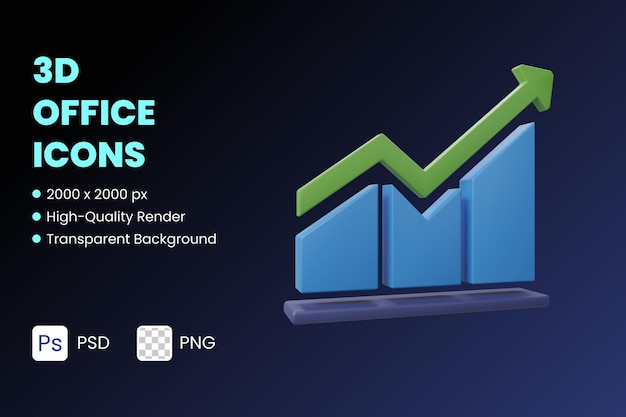 3D Icon Illustrations Analytics Diagram Analysis Graph