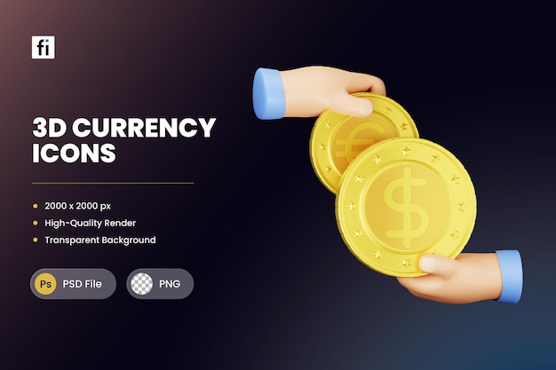 3D Icon Illustrations Money Exchange