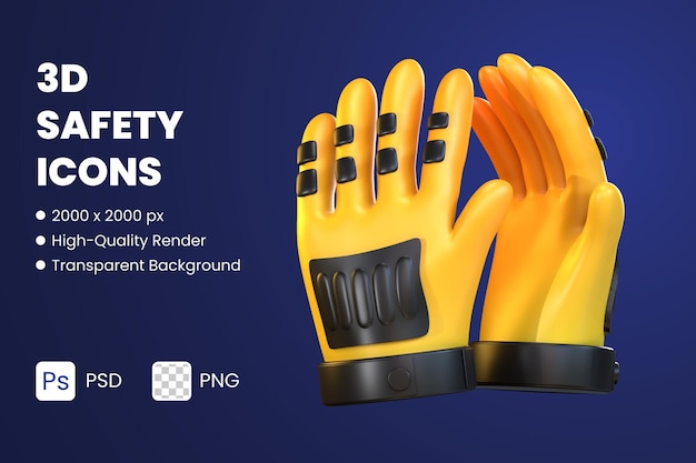 3D Icon Illustrations Safety Gloves