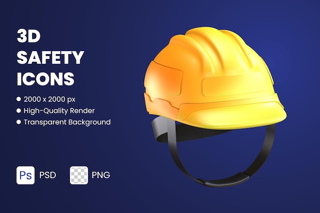 3D Icon Illustrations Safety Helmet Construction