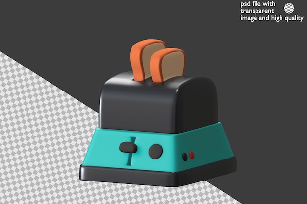 3d Icon Ilustration Toast machine