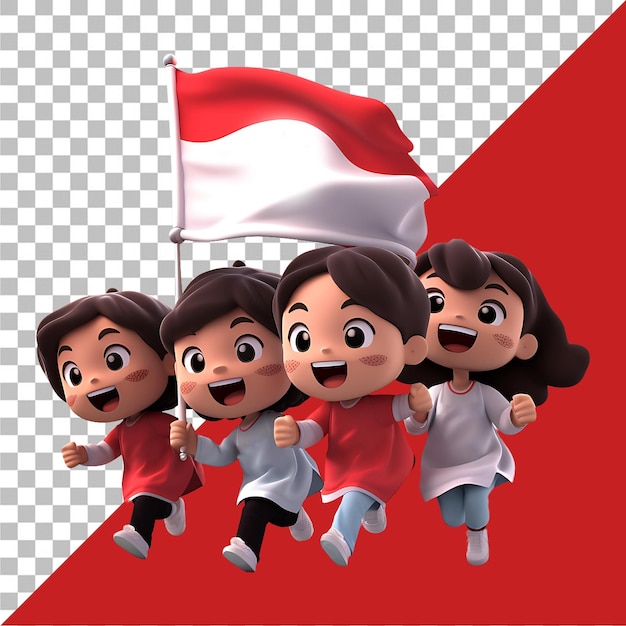 3D Icon of Indonesian Independence Day