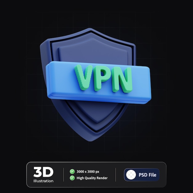 3D Icon Internet cyber crime vpn