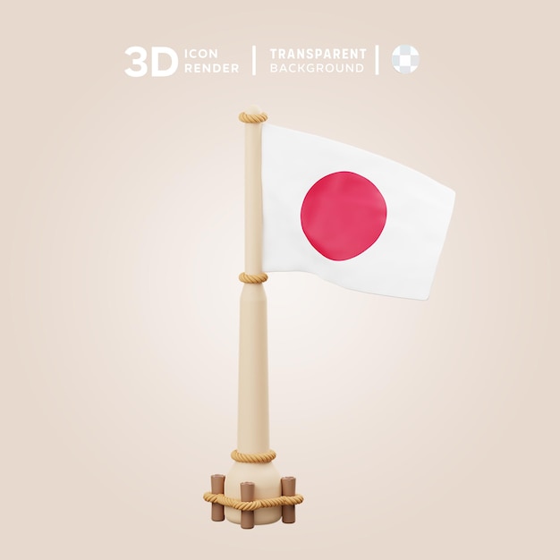 3D Icon japan flag Illustration