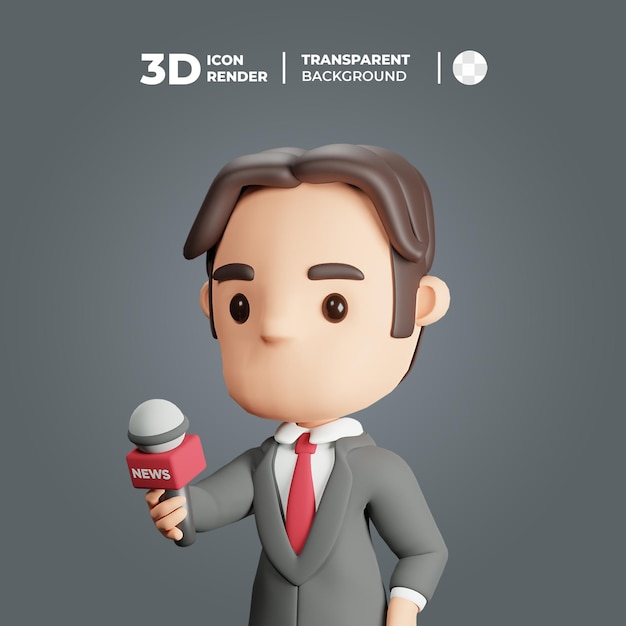 3D Icon Journalist