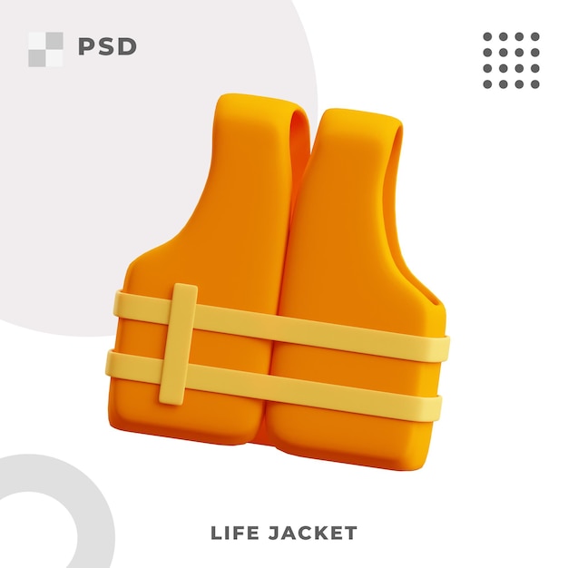 3d icon of life jacket