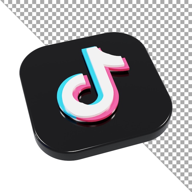 3d icon logo tiktok minimalist isometric