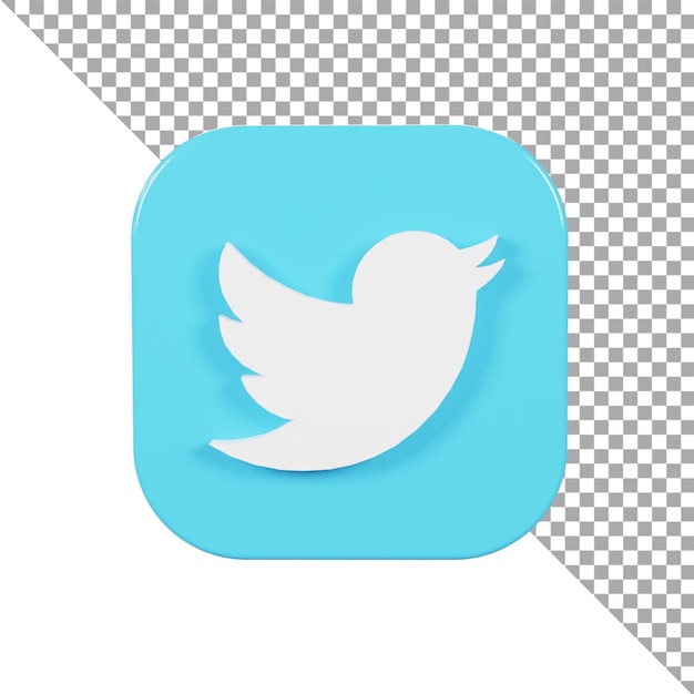 3d icon logo twitter minimalist