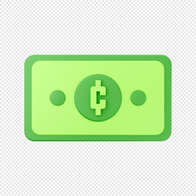 3d icon money cash cent illustration rendering