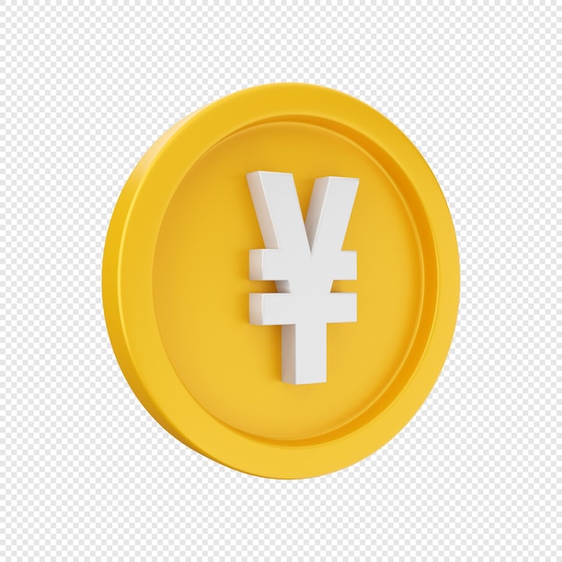 3d icon money cash yen coin illustration rendering