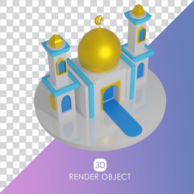 3D icon Mosque Ramadhan Render Illustration