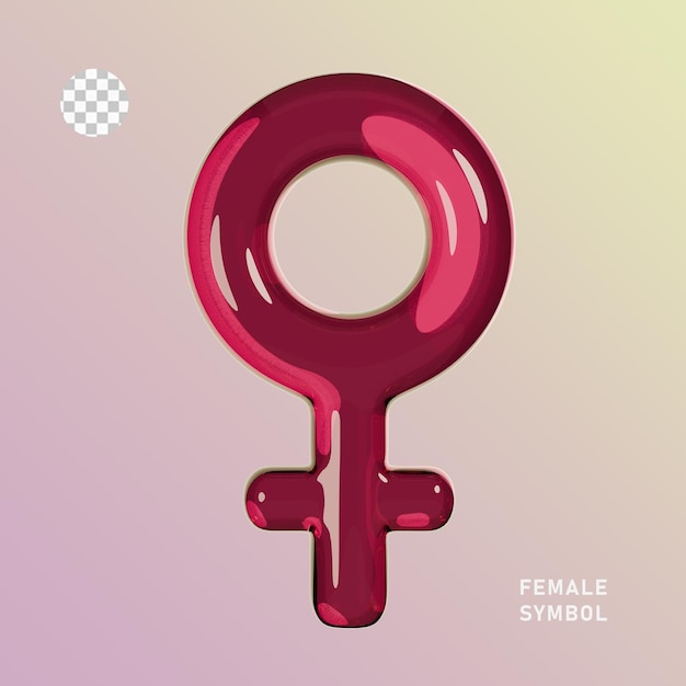 PSD 3d icon pink plastic female symbol high resolution