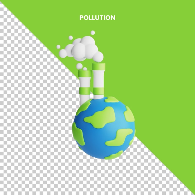 3d Icon Pollution Isolated on the Transparent Background