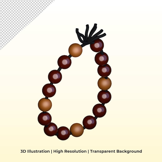 3d icon prayer beads illustration