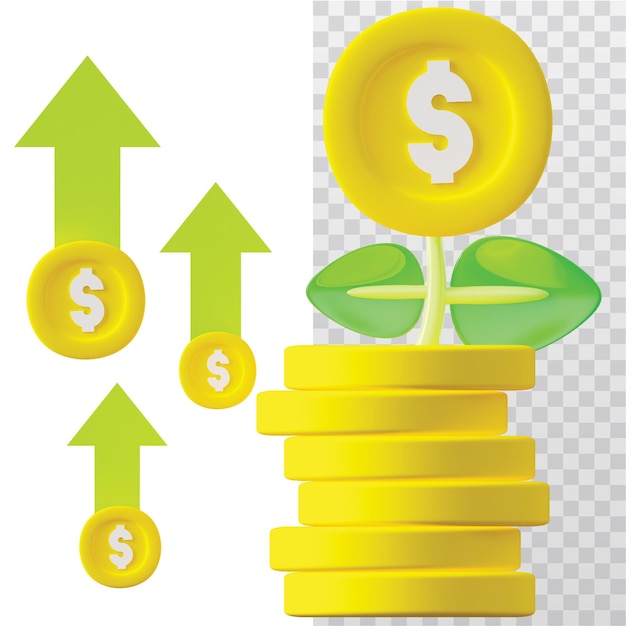 3D Icon Profit Illustration