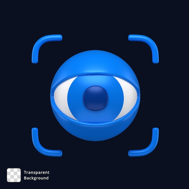 PSD 3d icon of an scanning eye