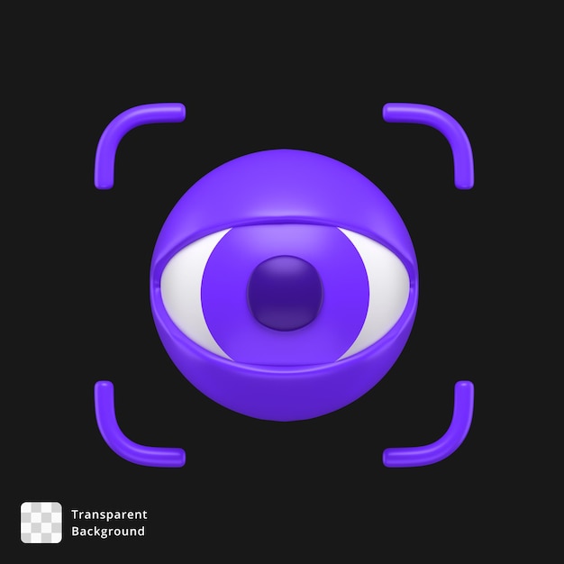 PSD 3d icon of an scanning eye