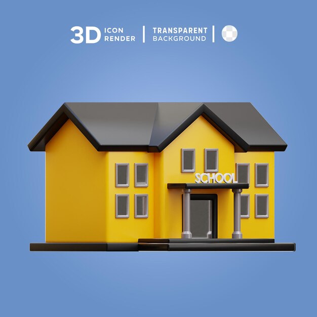 3D Icon school building Illustration