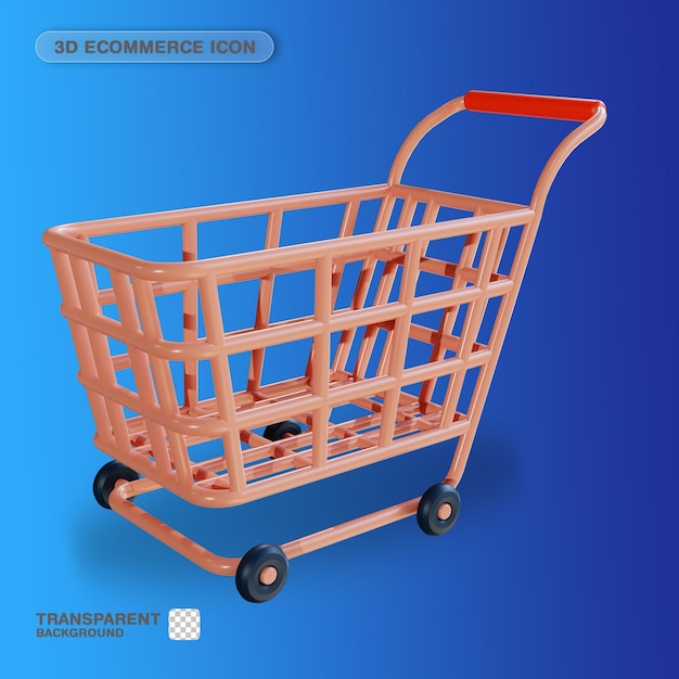 3D Icon Shopping Cart for Website Landing Page Banner Marketing Source Presentation