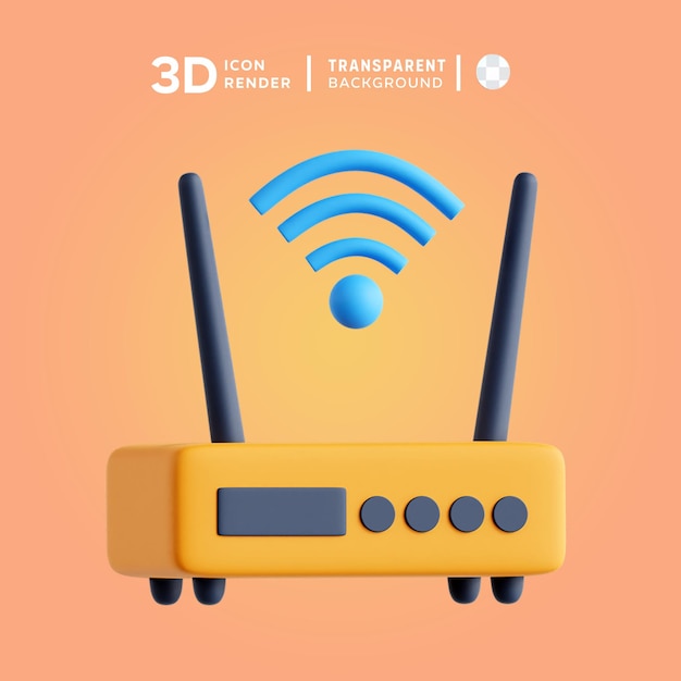 3D icon smart router illustration