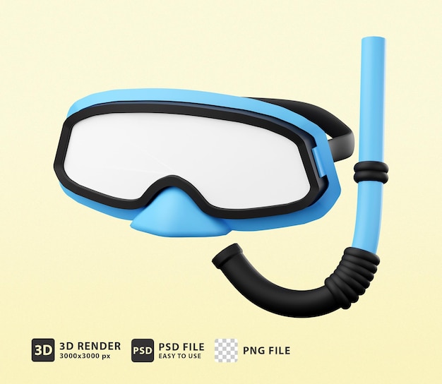 3d icon snorkel mask