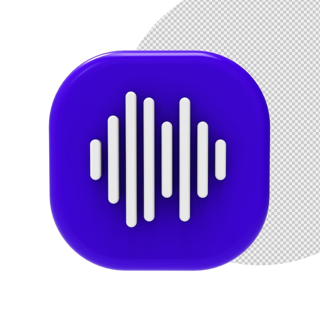 3d icon sound waves rendering isolated