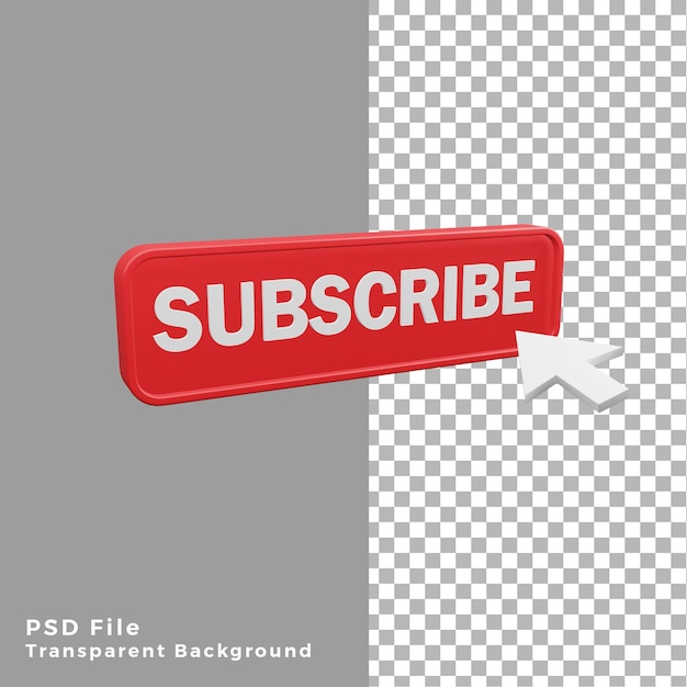 3d icon subscribe youtube 