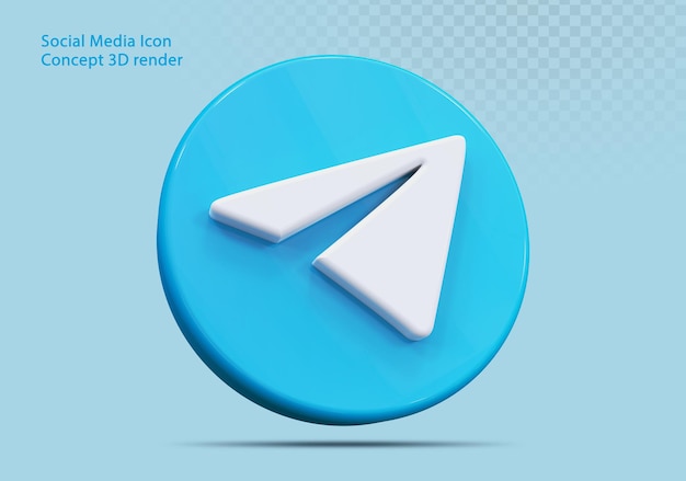 3d Icon Telegram Social Media