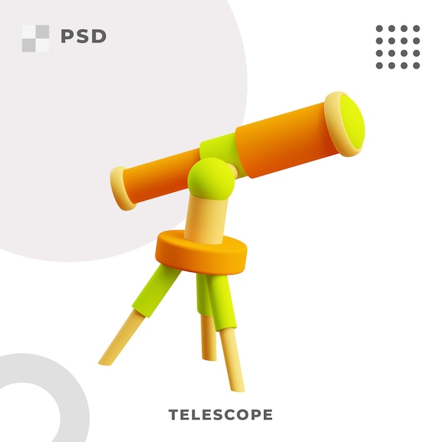 3d icon of telescope