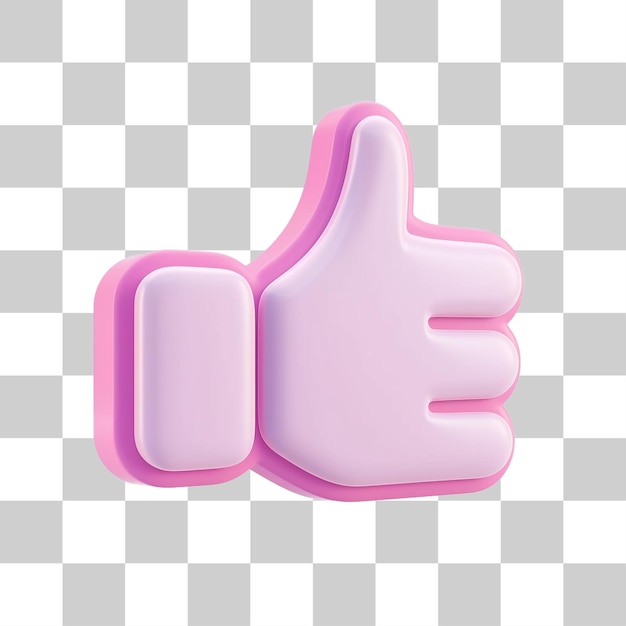 3D icon of a thumbs up png on transparent background