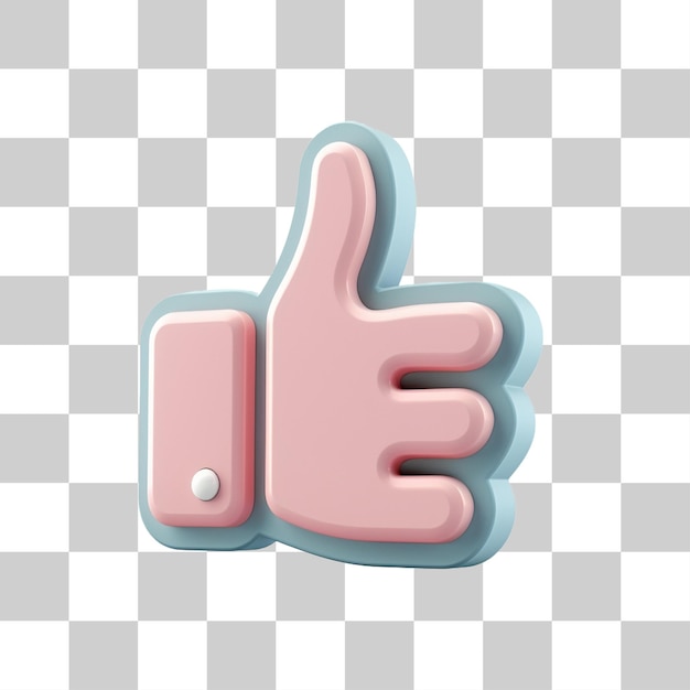 3D icon of a thumbs up png on transparent background