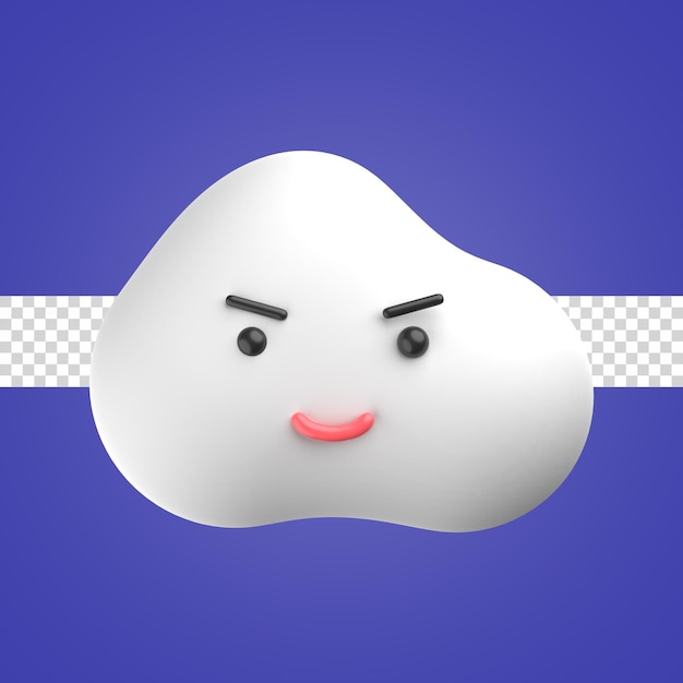 3d icon weather cloud emoticon smile