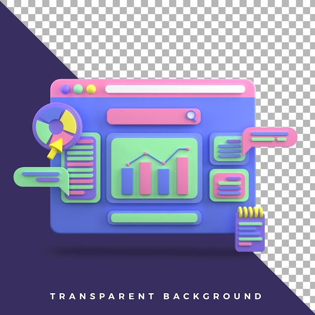 3d icon website ui ux office aplication illustration colorful  isolated object assets high quality