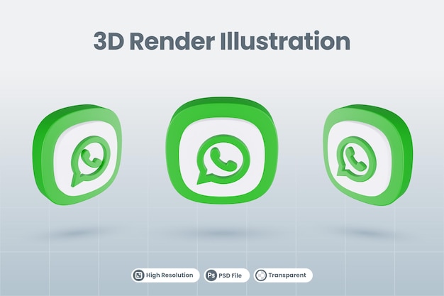 3d icon whatsapp social media logo isolated render