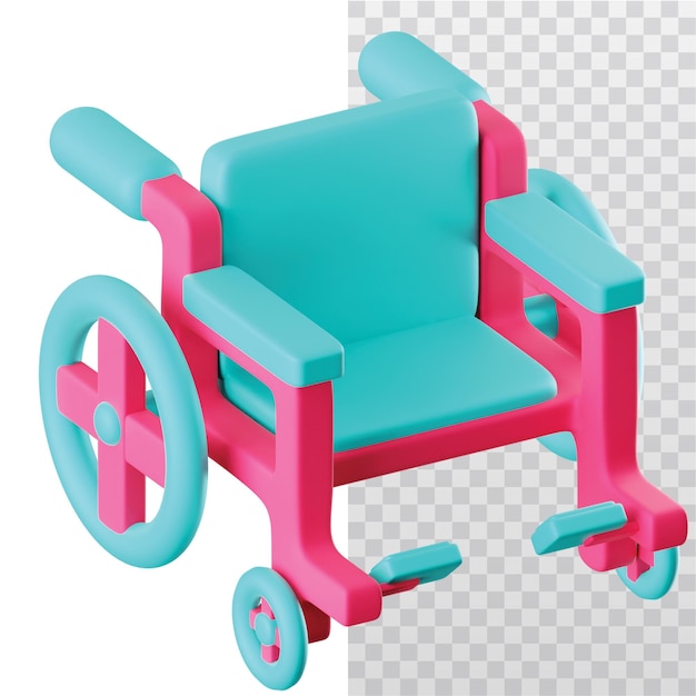 PSD 3d icon wheelchair illustration