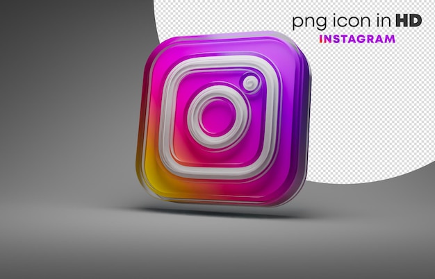 3d icon with transparent background - instagram (left)