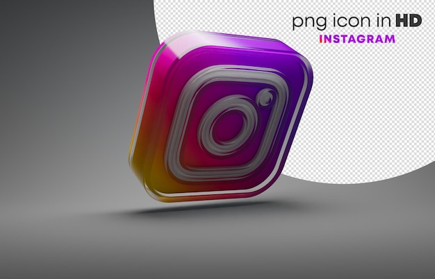 3d icon with transparent background - instagram (right-down)