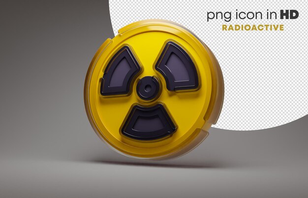 PSD 3d icon with transparent background - radioactive (left)