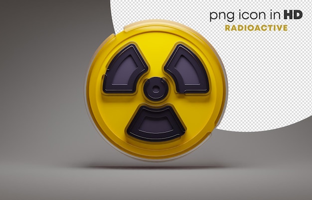 PSD 3d icon with transparent background - radioactive