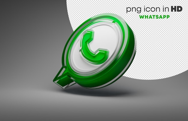 3d icon with transparent background - whatsapp (left-up)