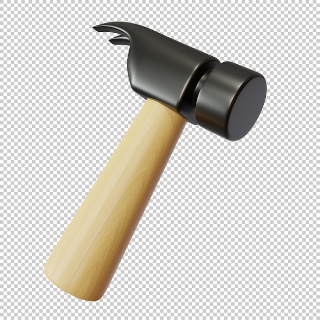 3d icon wood hammer