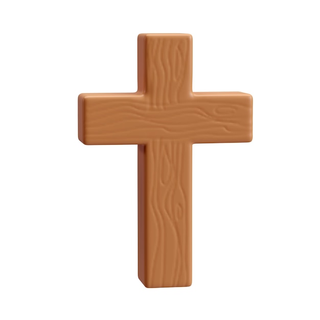 3d icon Wooden Cross symbol of the resurrection of Jesus Christ He is risen Easter resurrection